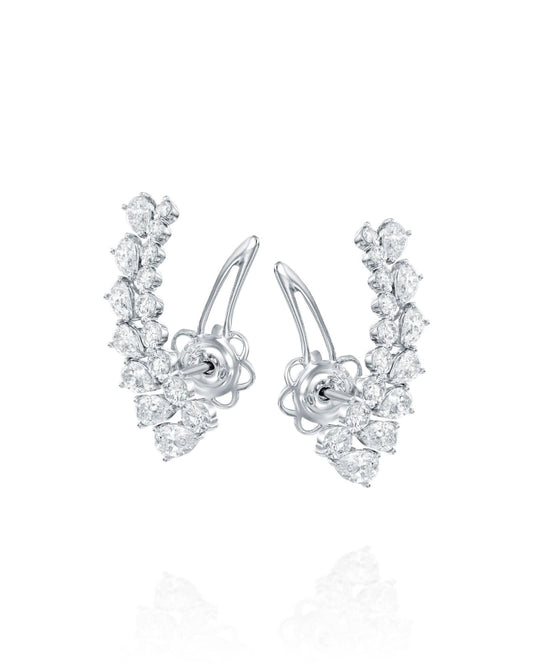 עגילי יהלומים מטפסים