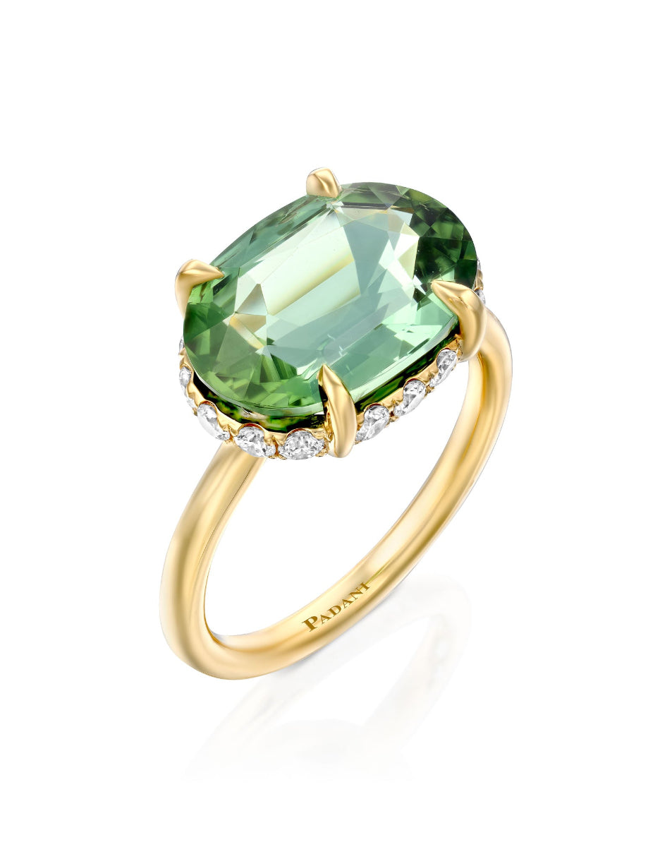 Midnight Green Tourmaline and Diamonds Ring – Padani