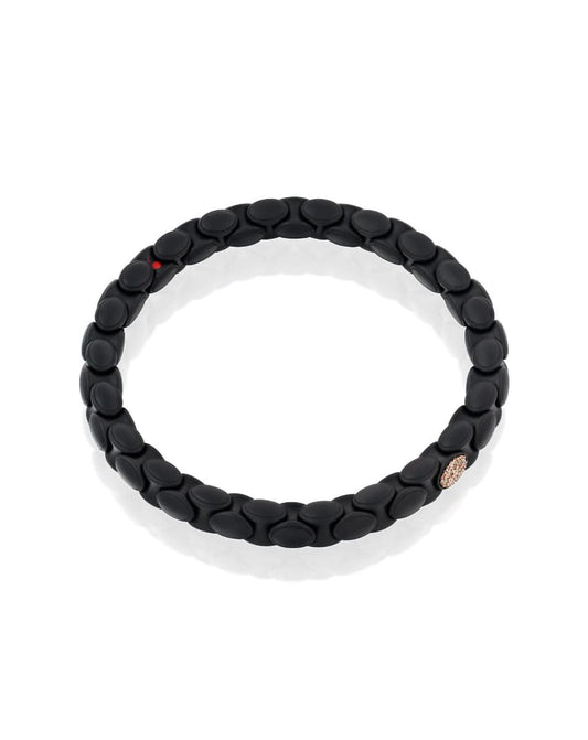 צמיד Anacondino קרמיקה שחורה וזהב אדום משובץ