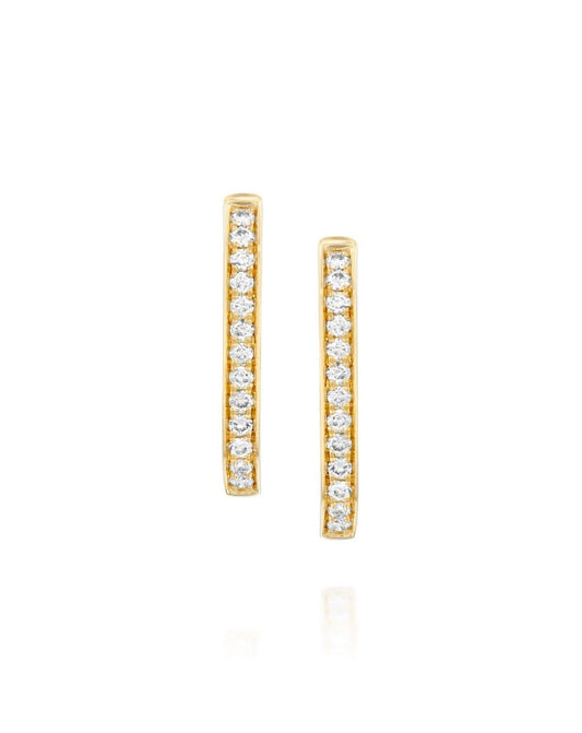 Rectangular Diamond Hoop Earrings