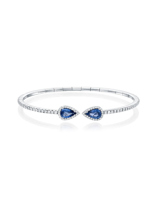 Open Diamond Bracelet With Blue Sapphiers