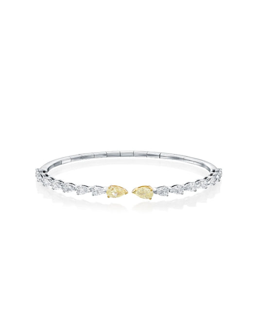 Open Diamond Bracelet With Yellow Diamonds