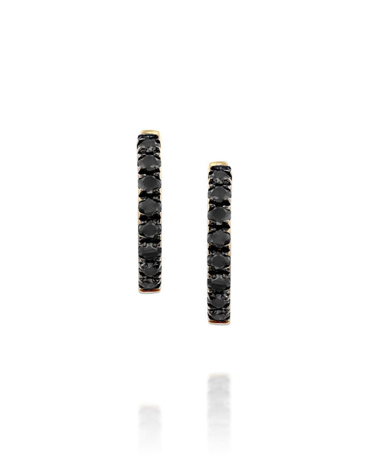 Diamond Huggie Black Diamond Hoops