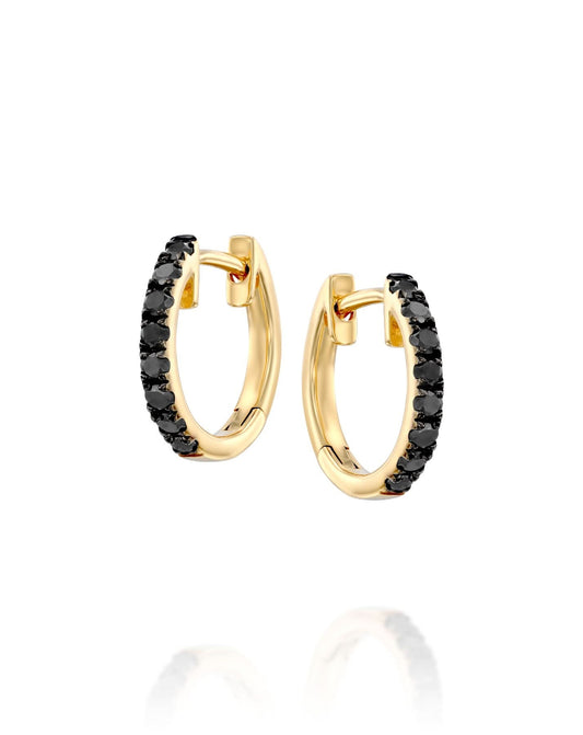 Diamond Huggie Black Diamond Hoops