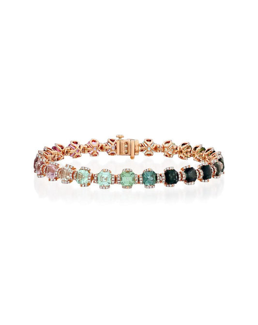Violetto Green Tourmaline and Diamond Bracelet