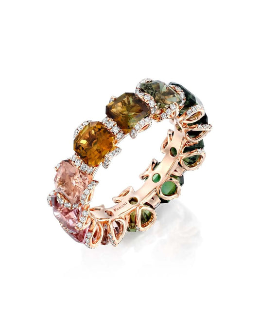 Rainbow Set With Diamonds Ring 