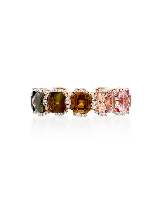 Rainbow Set With Diamonds Ring 