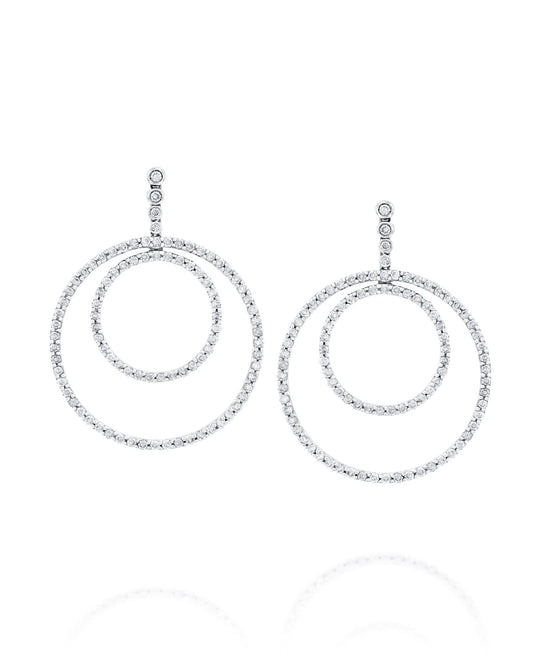 עגילי חישוק כפול משובצי יהלומים