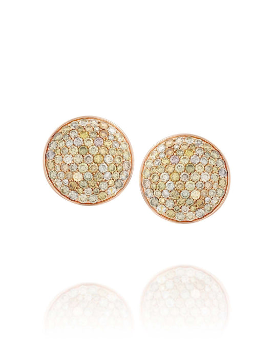 Round Diamond Earrings In 18K Rose Gold