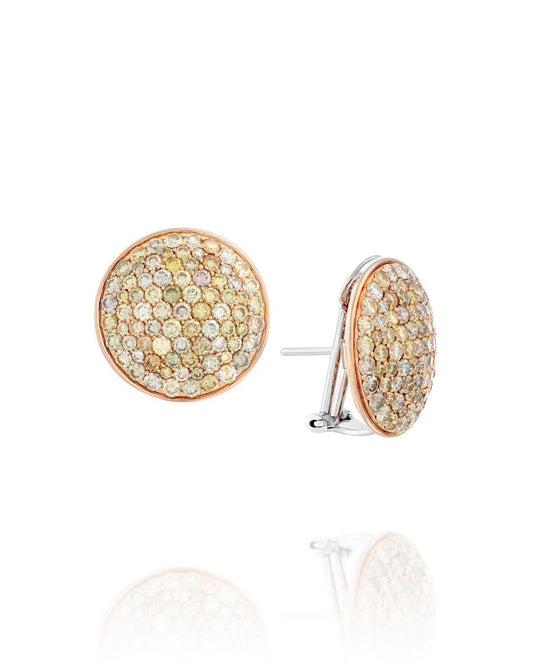 Round Diamond Earrings In 18K Rose Gold