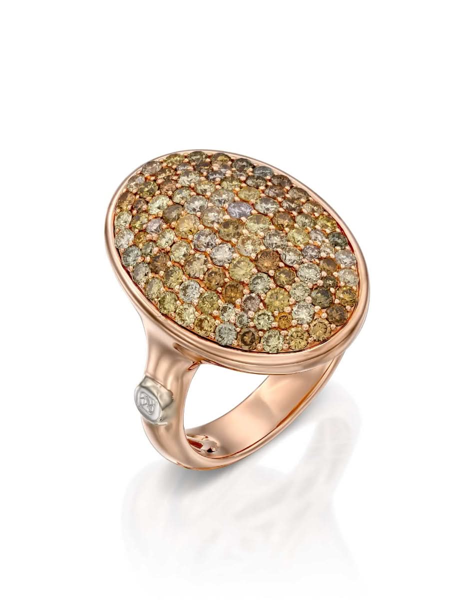 18K Rose Gold Oval Diamond Ring – Padani