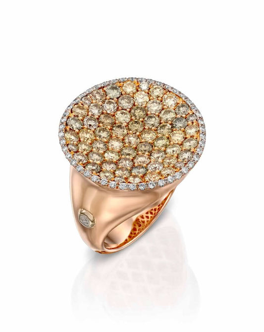 18K Rose Gold Oval Diamond Ring
