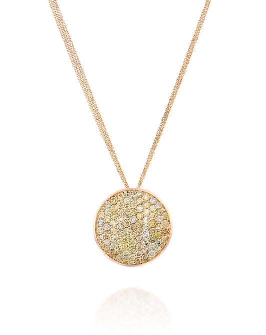 Round Diamond Pendant Necklace In Rose Gold