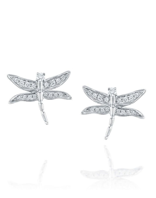 עגילי שפירית משובצים יהלומים