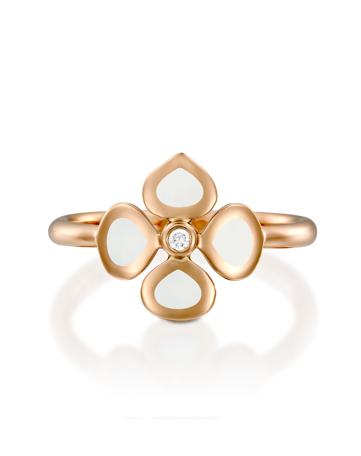 Violetto White Enamel Ring