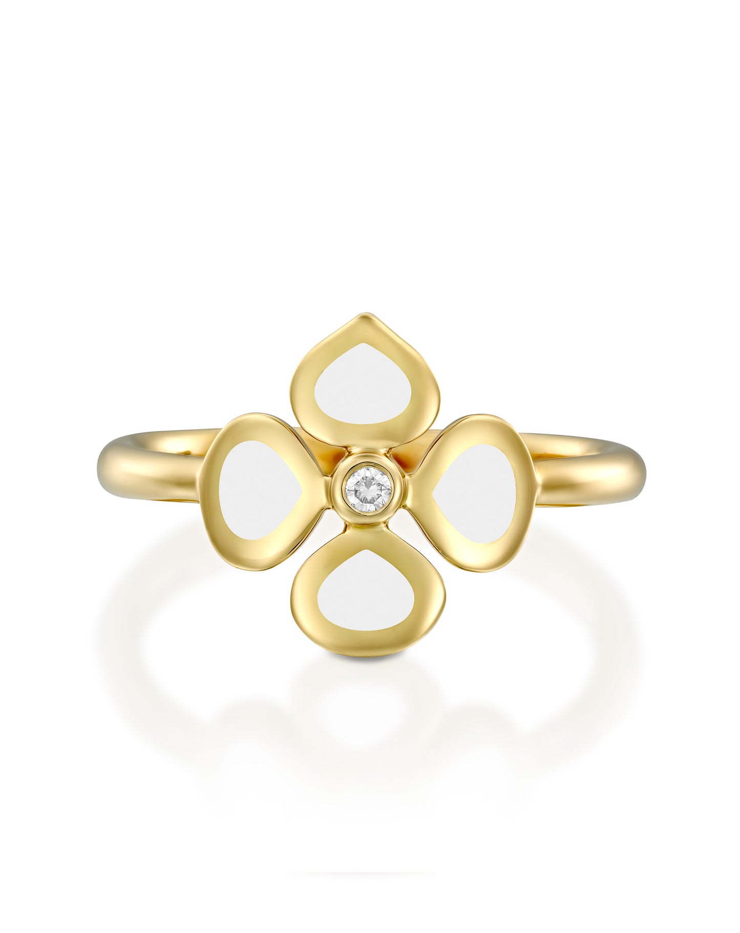 טבעת ויולטו אמייל לבן