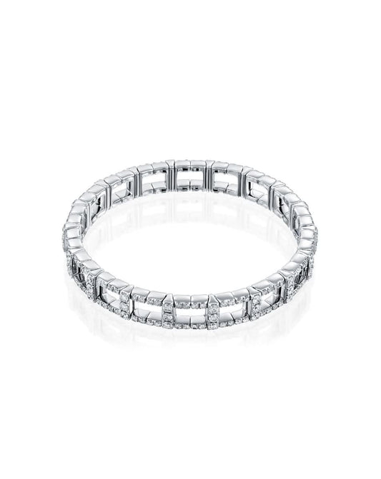 18k White Gold Diamond Stretch Bracelet