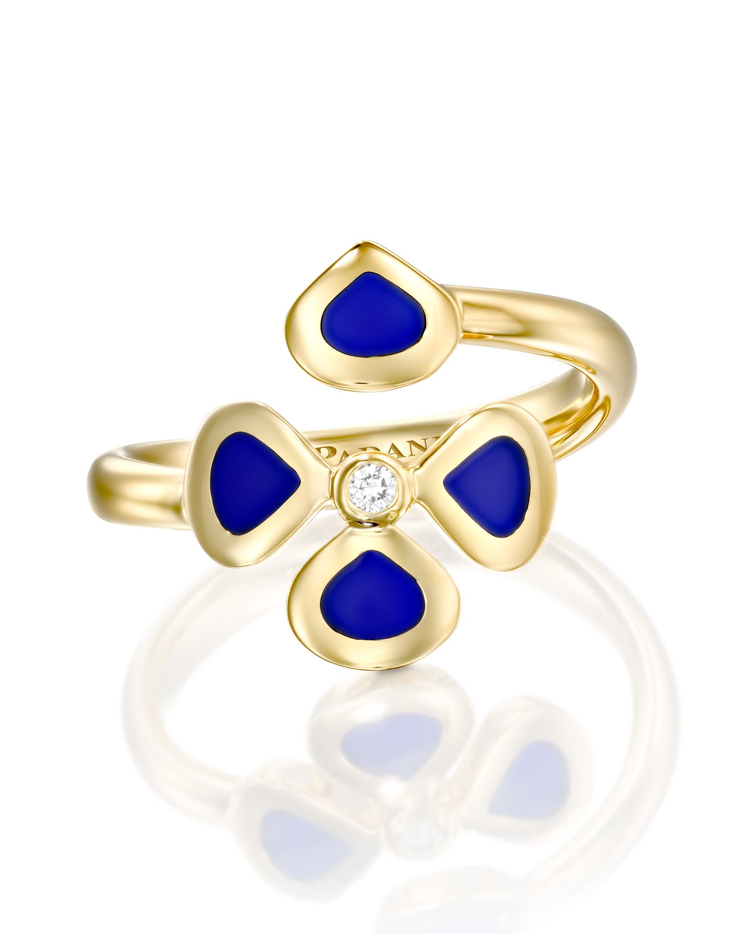 Violetto Blue Enamel Open Ring