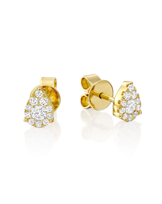 Pear Shape Diamond Stud Earrings