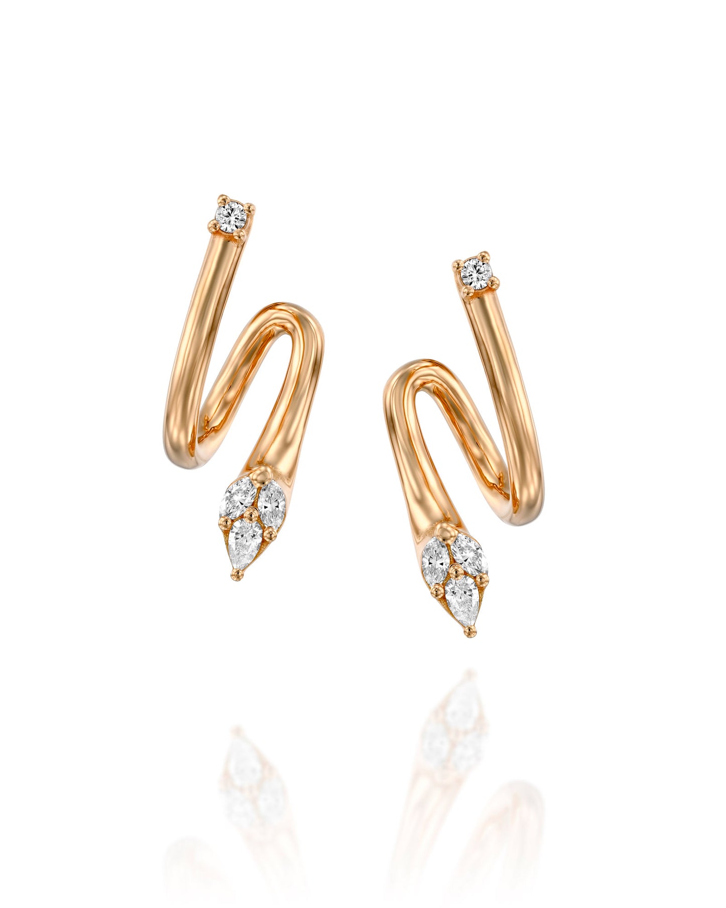 עגילי מלווין מלופפים