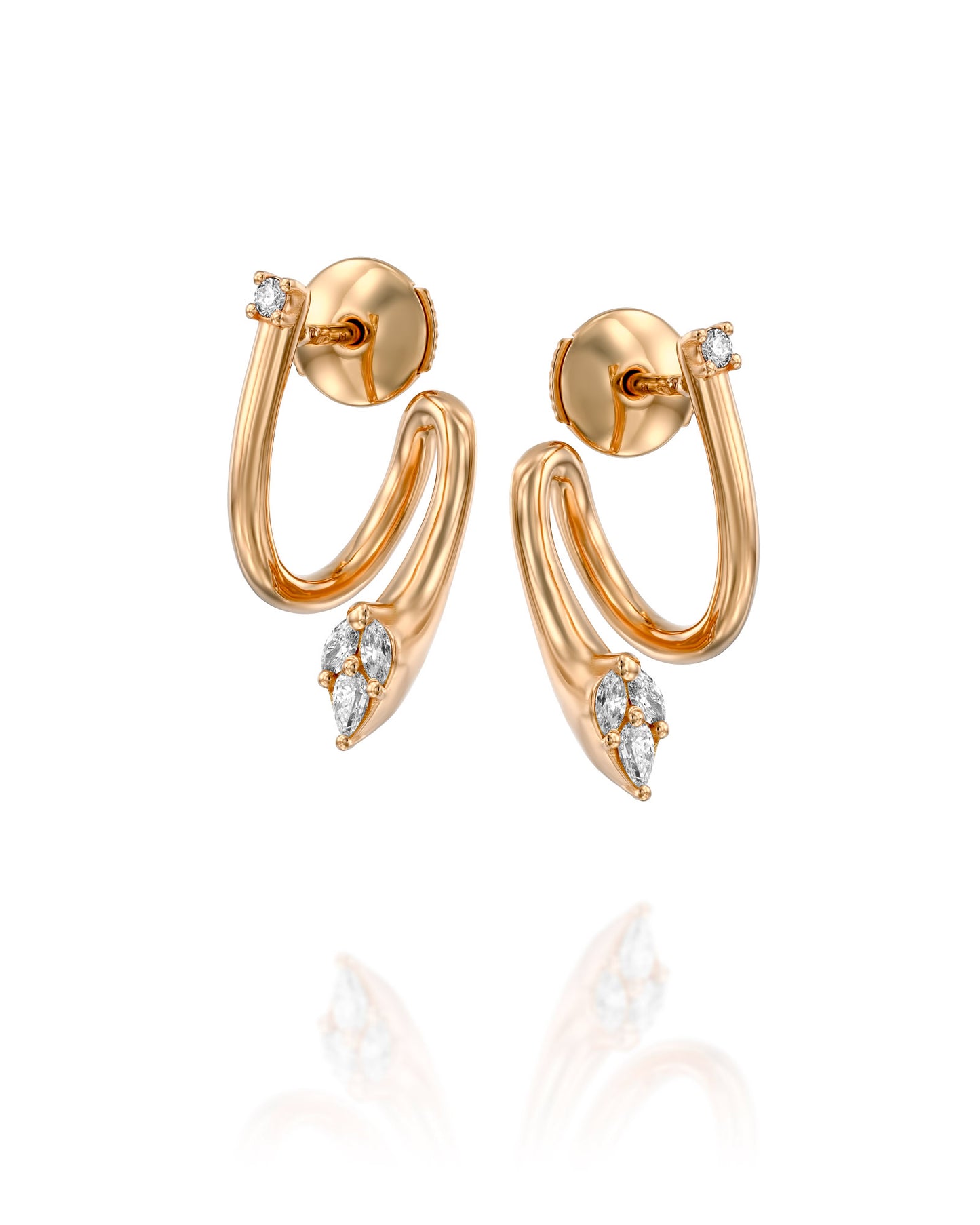 עגילי מלווין מלופפים