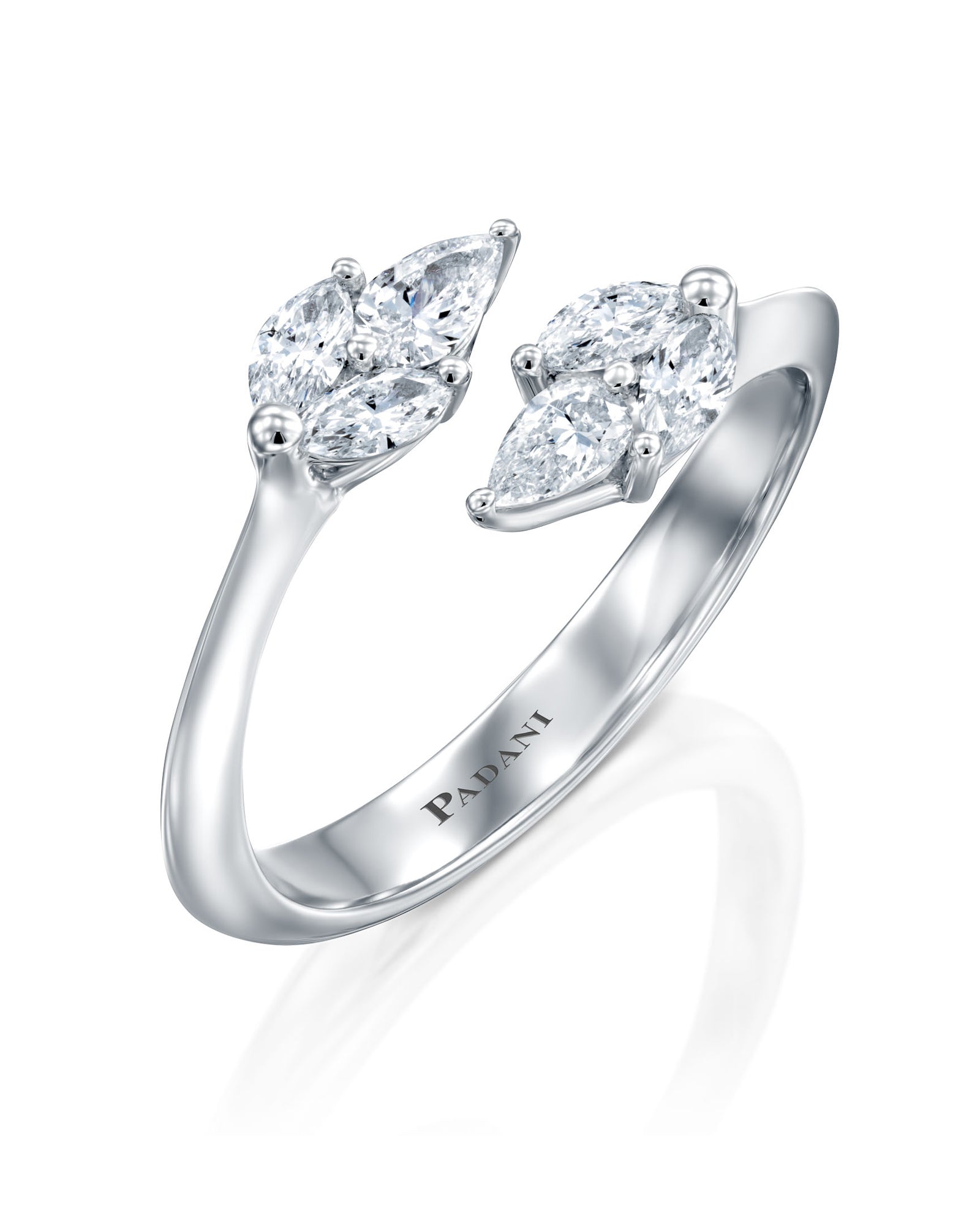 Malvene Open Ring Two Leaves – Padani