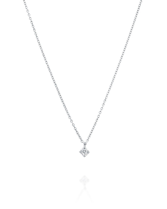 Diamond Pendant Necklace in a Rhombus Frame – 0.10