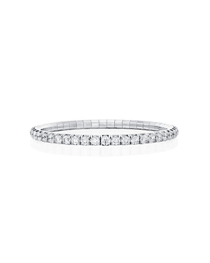 Flexiable Tennis Bracelet White Gold - 7.30 CT