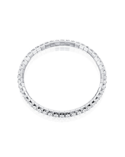 Flexiable Tennis Bracelet White Gold - 7.30 CT