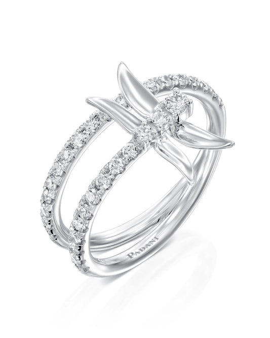 טבעת שפירית בשיבוץ פווה יהלומים