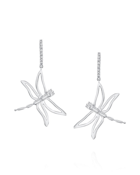 עגילי שפירית תלויים משובצים יהלומים