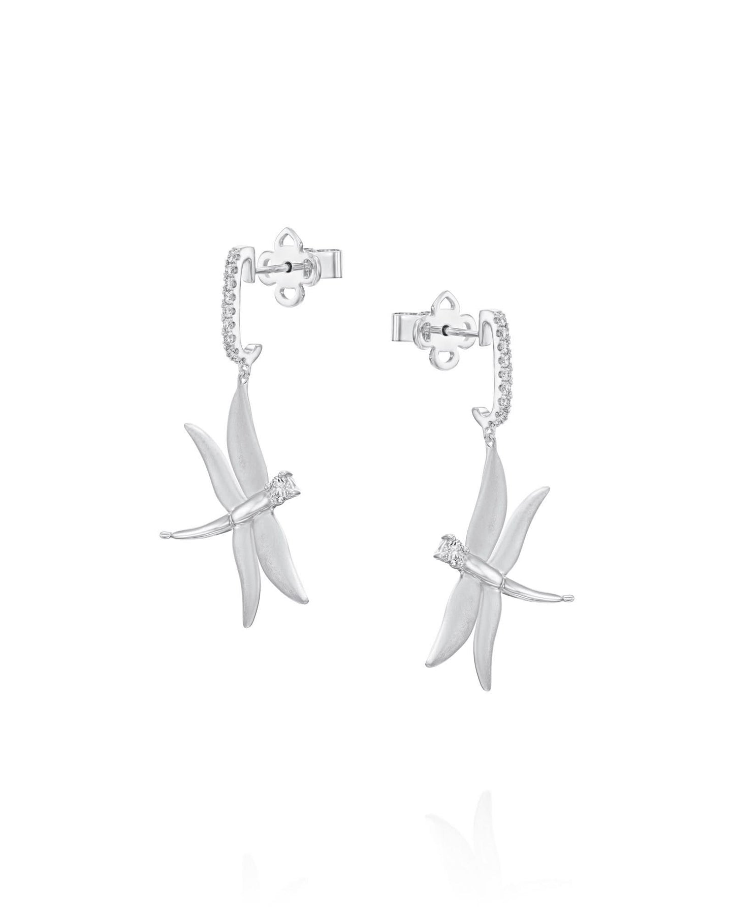 עגילי שפירית מט תלויים משובצים יהלומים