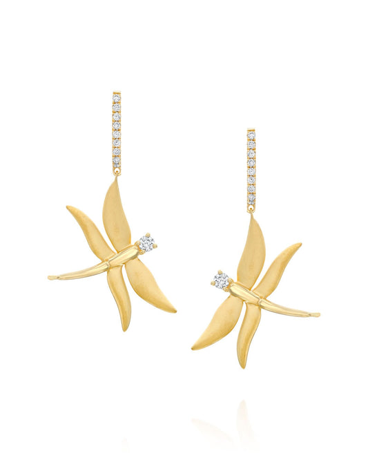 עגילי שפירית מט תלויים משובצים יהלומים