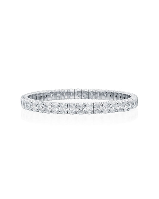 Emerlad-Cut Diamond Tennis Stretch Bracelet