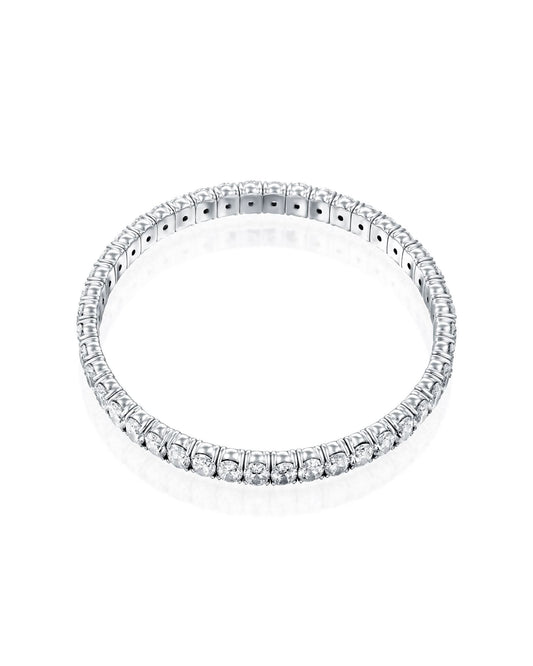 Emerlad-Cut Diamond Tennis Stretch Bracelet