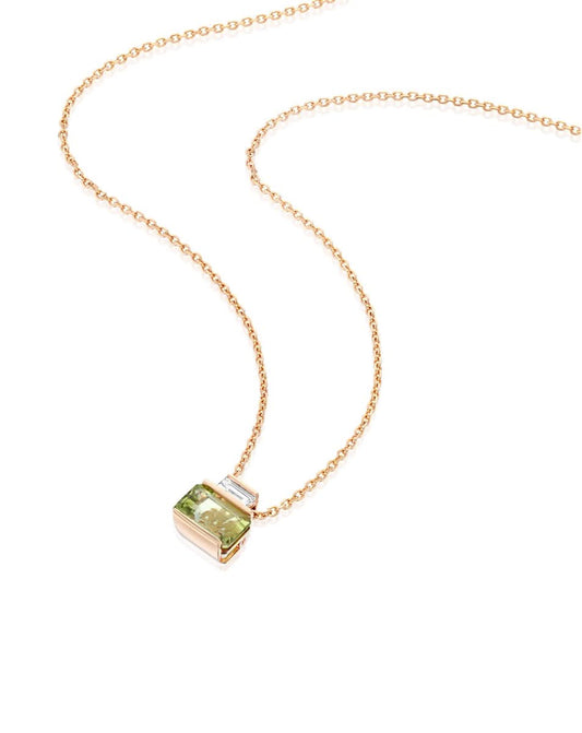 Violetto Colored Gems Green Tourmaline Necklace- 2.02