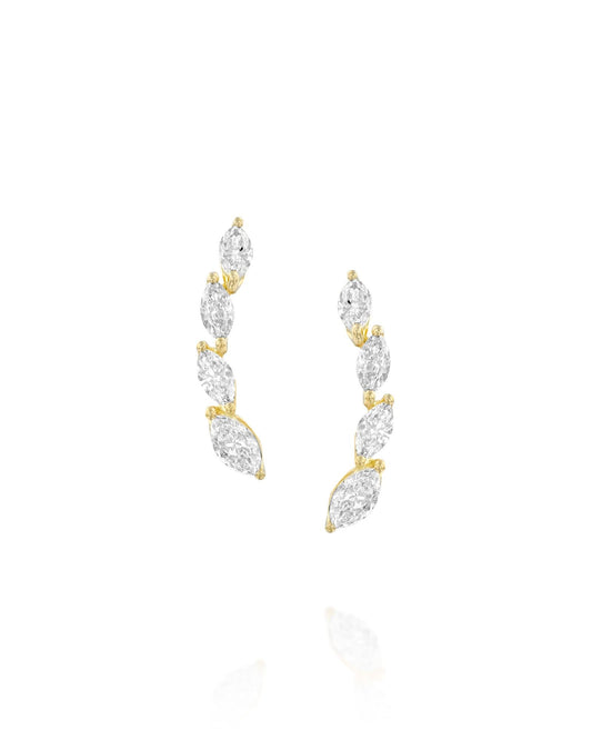 Pear-Cut Diamond Climber Earrings