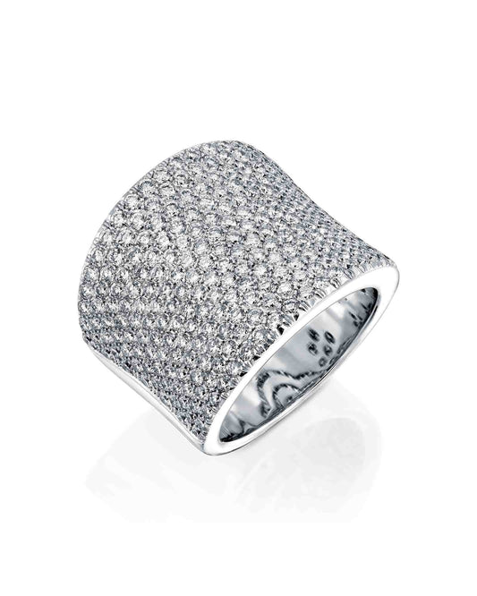 Wide Pavé Diamond Ring