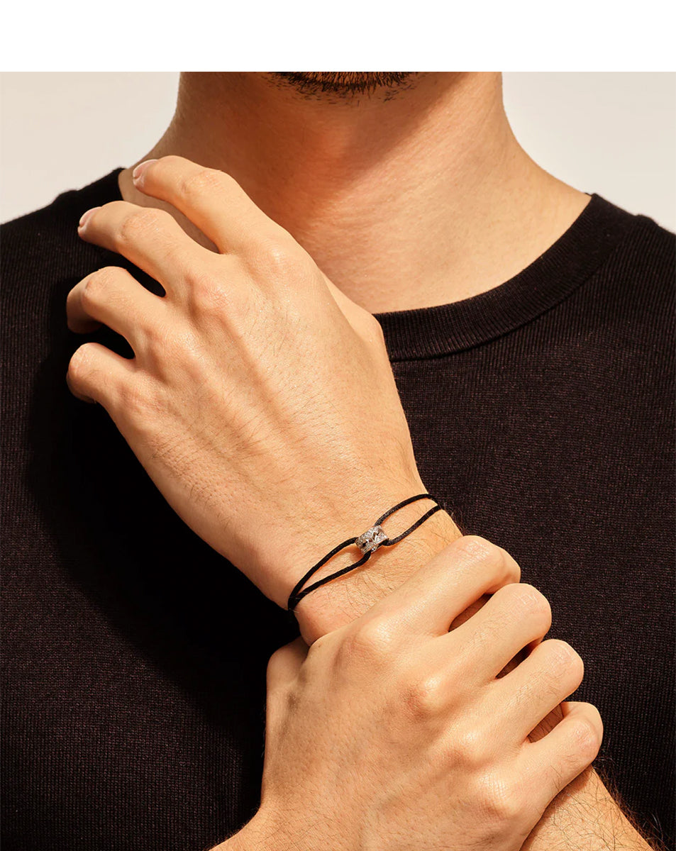 צמיד חוט Akillis משובץ יהלומים בזהב לבן