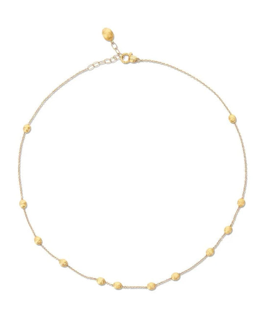 Yellow Gold Bead Chain Necklace