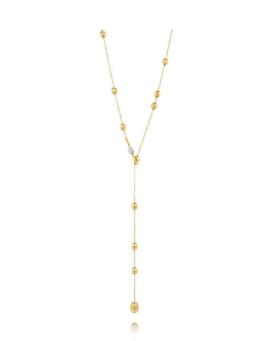 Yellow Gold Drop Lariat Necklace