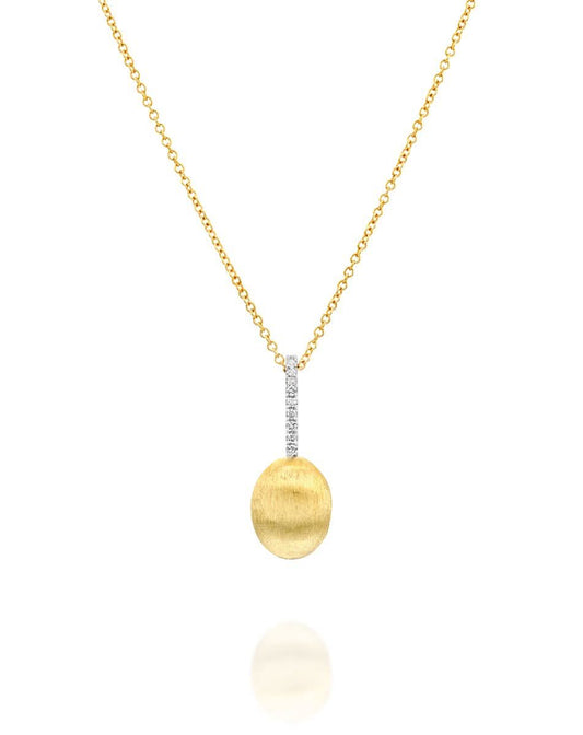 Yellow Gold and Diamond Drop Necklace- LARGE