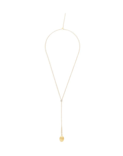 Yellow Gold Diamond Accent Drop Necklace