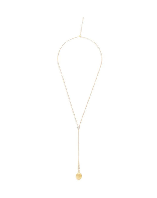 Yellow Gold Diamond Accent Drop Necklace