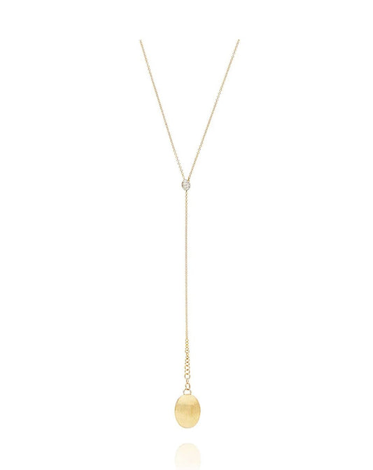 Yellow Gold Diamond Accent Drop Necklace