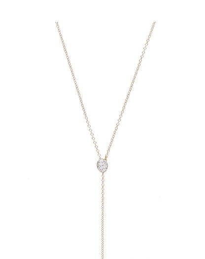 Yellow Gold Diamond Accent Drop Necklace