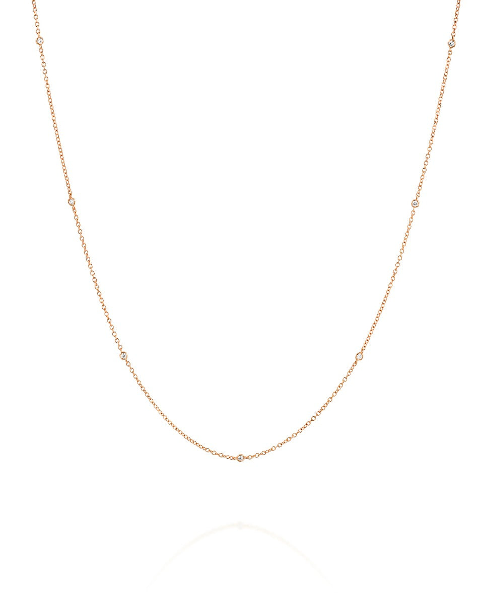 שרשרת DIAMOND STREAMS - זהב ורוד