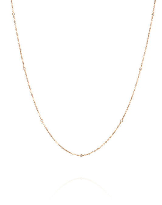 שרשרת DIAMOND STREAMS - זהב ורוד