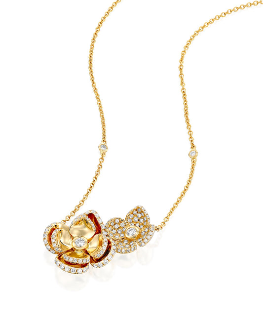 Violetto Shine Necklace Two Flowers
