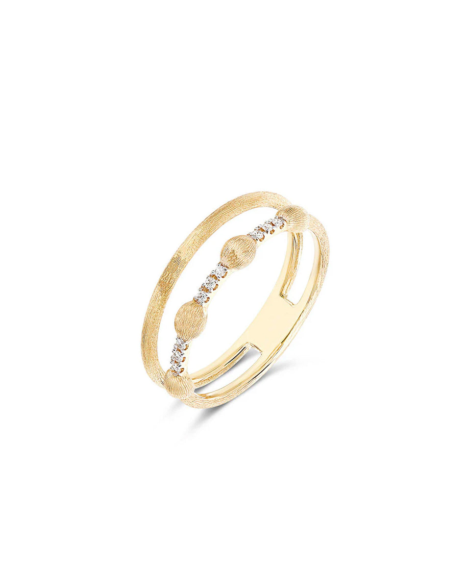 Yellow Gold Diamond Duo Ring set with Diamonds